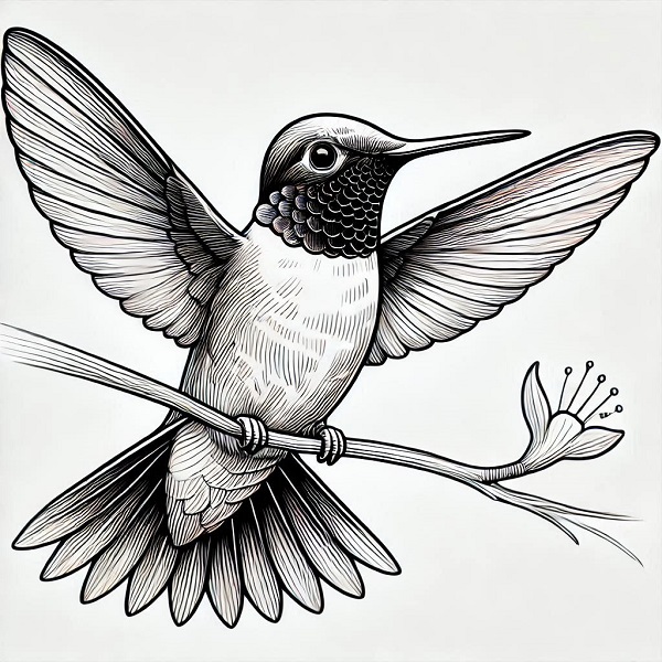 Ruby Throated Hummingbird Drawing 20