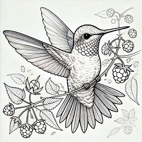 Ruby Throated Hummingbird Drawing 21