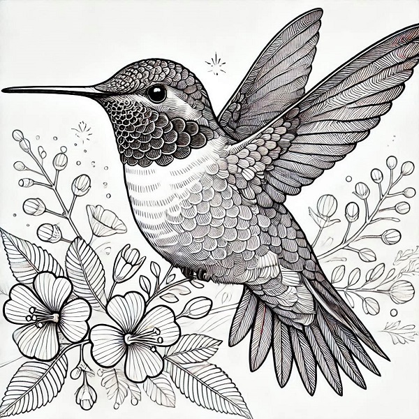 Ruby Throated Hummingbird Drawing 28