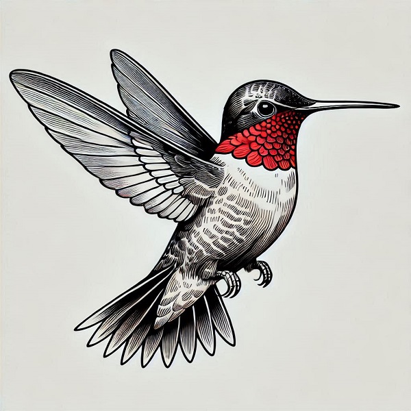 Ruby Throated Hummingbird Drawing 31