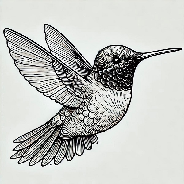 Ruby Throated Hummingbird Drawing 32