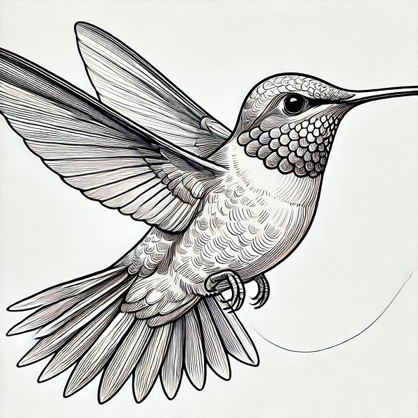 Ruby Throated Hummingbird Drawing