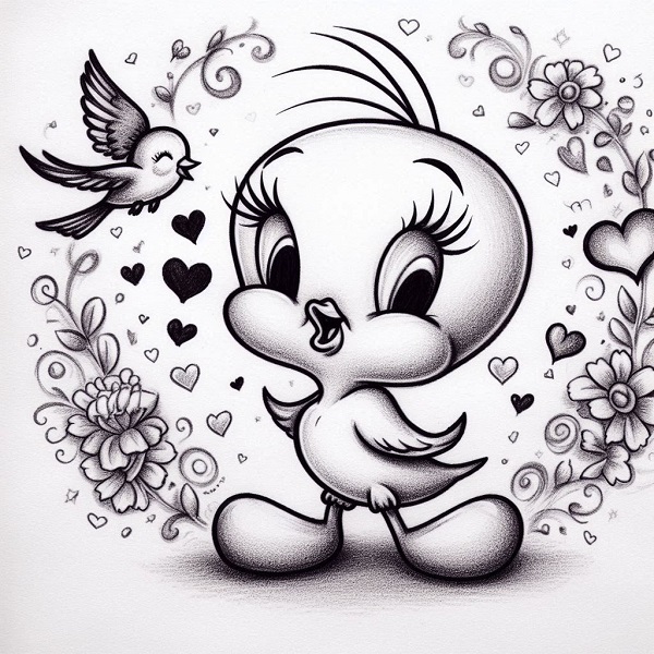 Tweety Bird Drawing Love 15