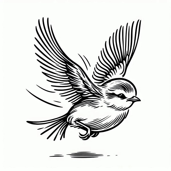 baby bird flying drawing 13