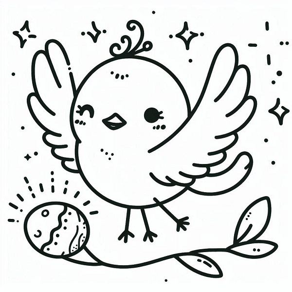 baby bird flying drawing 19