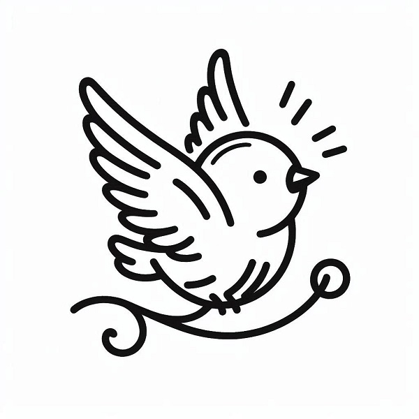 baby bird flying drawing 22