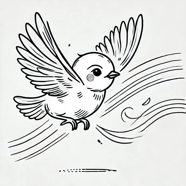 baby bird flying drawing 23