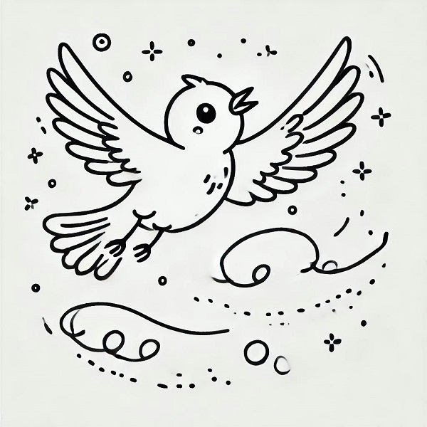 baby bird flying drawing 24