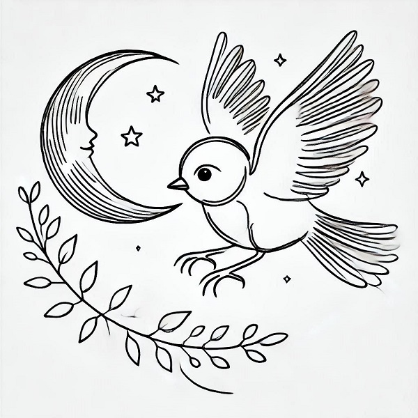 baby bird flying drawing 7