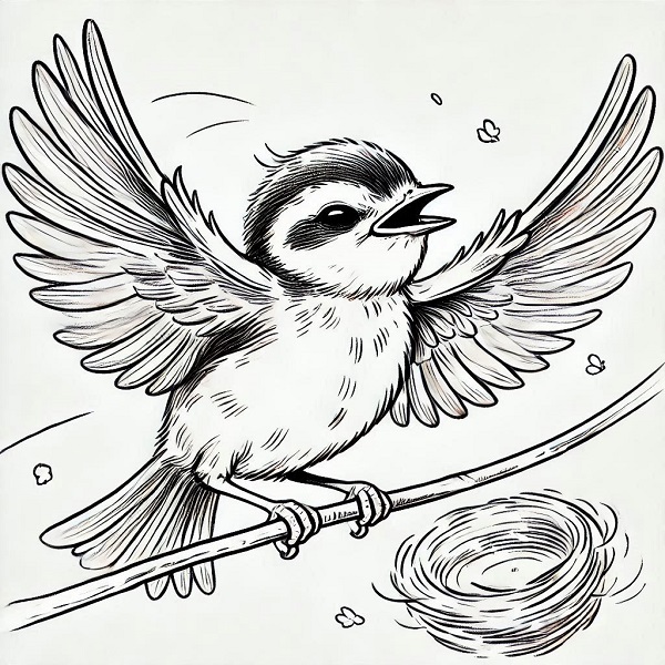 baby bird flying drawing 8