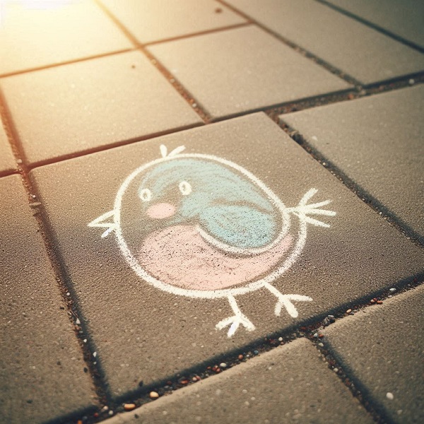 bird chalk drawing 2