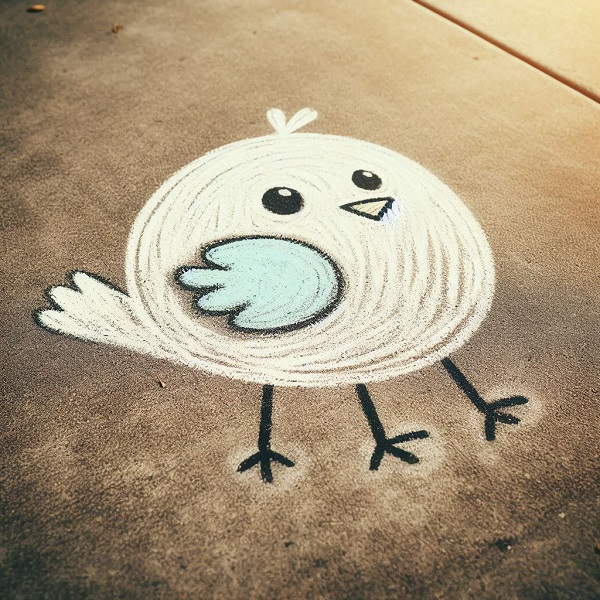 bird chalk drawing