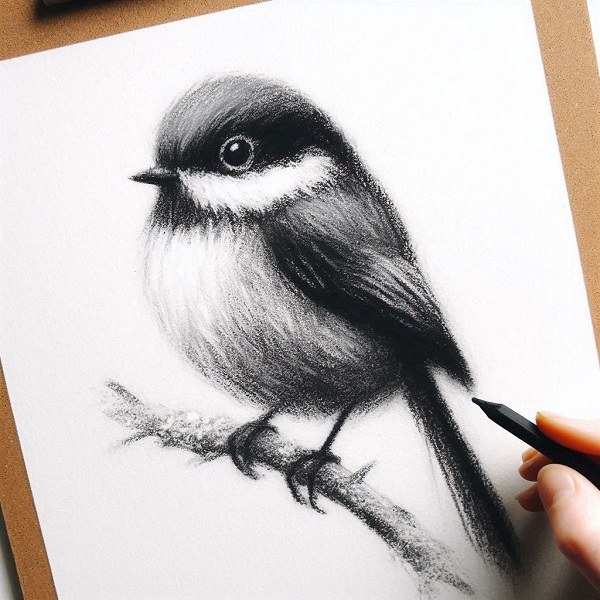 bird charcoal drawing 2