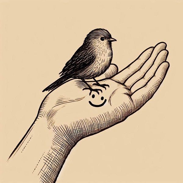 bird in hand drawing