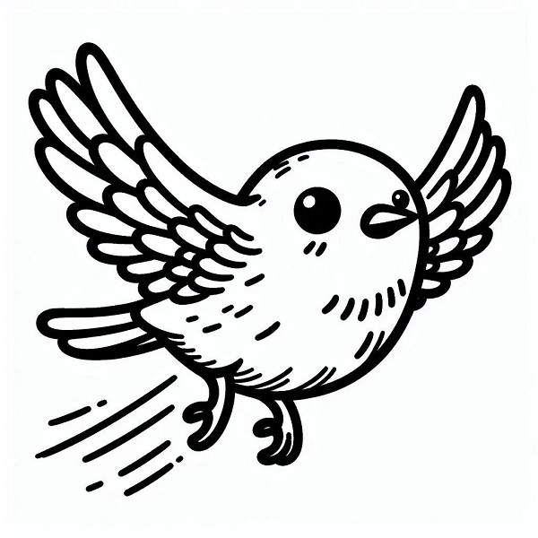 cartoon bird flying drawing 13