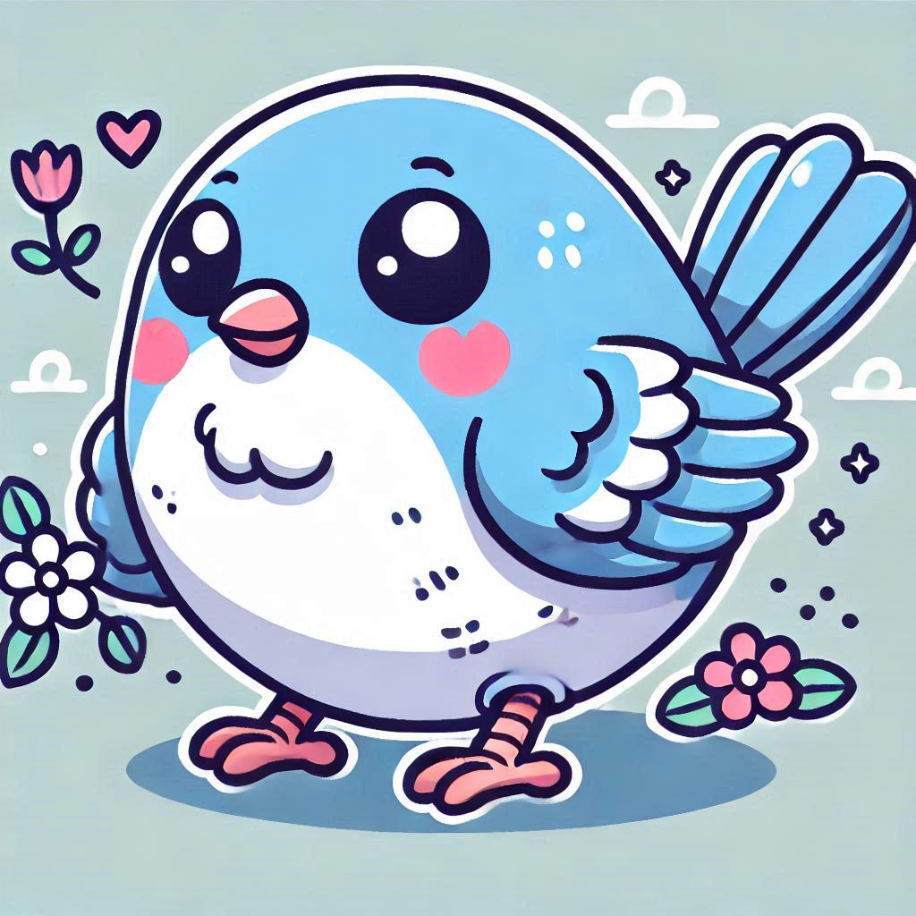 chubby cute bird drawing 12