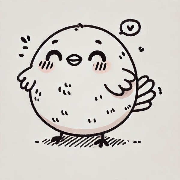 chubby cute bird drawing 4