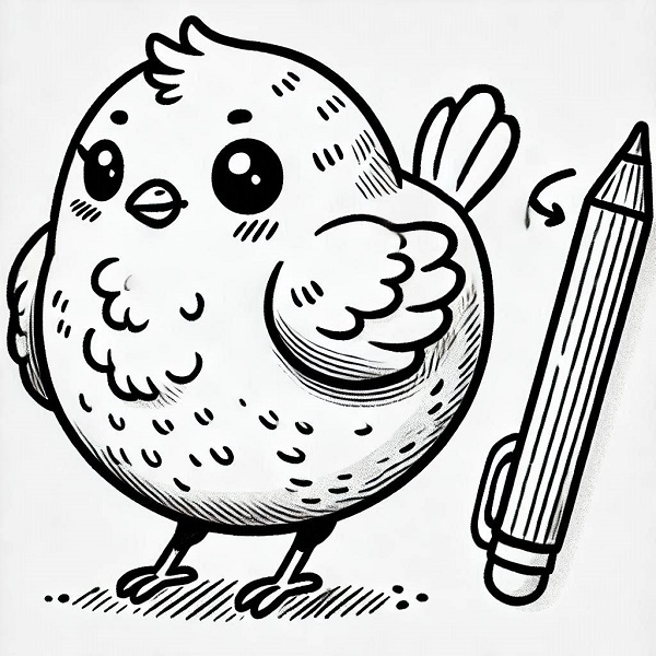 chubby cute bird drawing 6