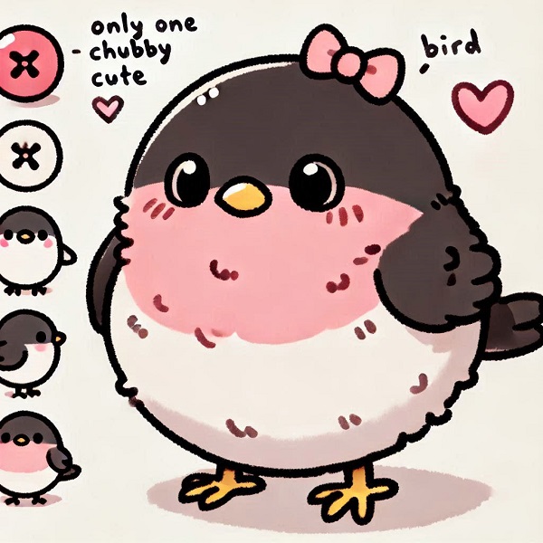 chubby cute bird drawing 7