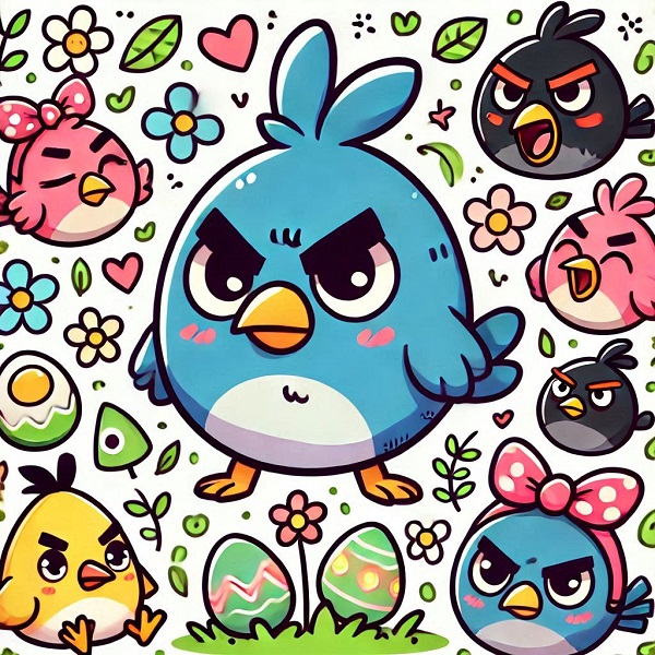 cute angry bird drawing 6