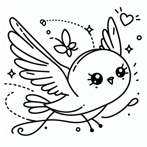 cute bird flying drawing 11