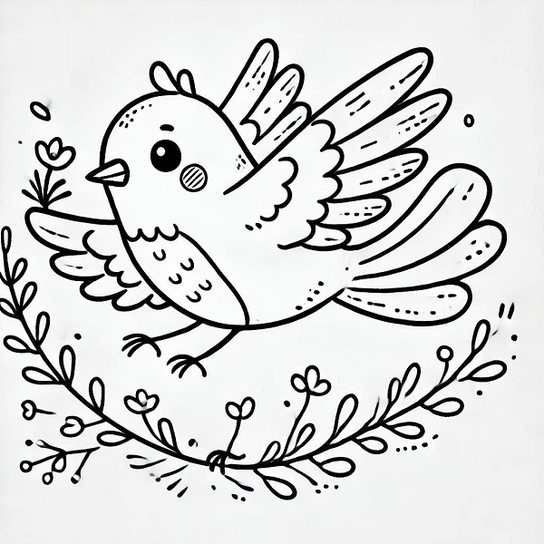 cute bird flying drawing 12