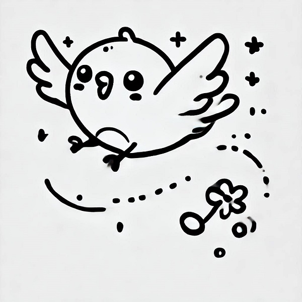 cute bird flying drawing 13