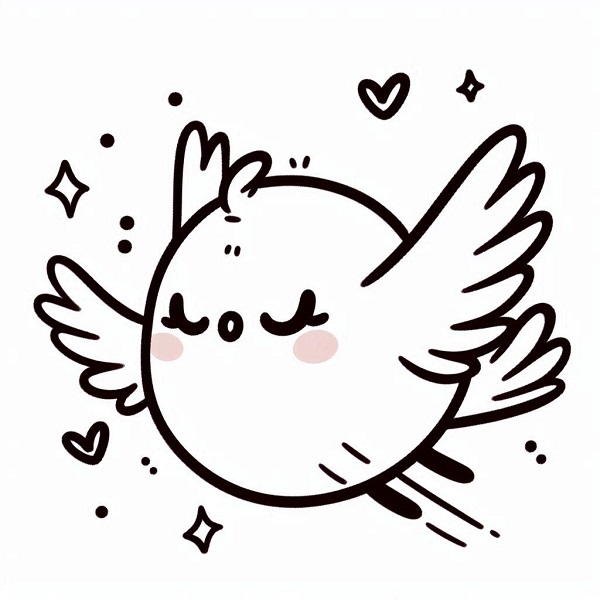 cute bird flying drawing 16