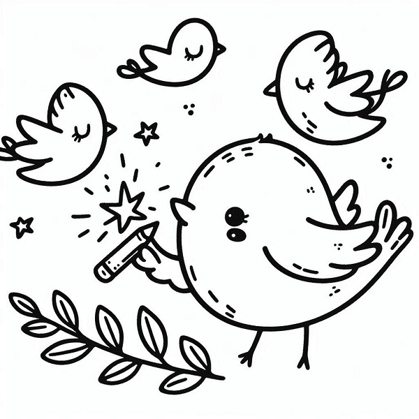 cute bird flying drawing 4