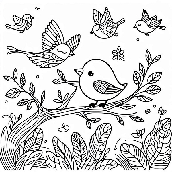 cute bird flying drawing 5