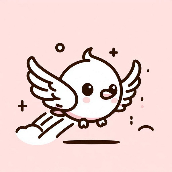 cute bird flying drawing