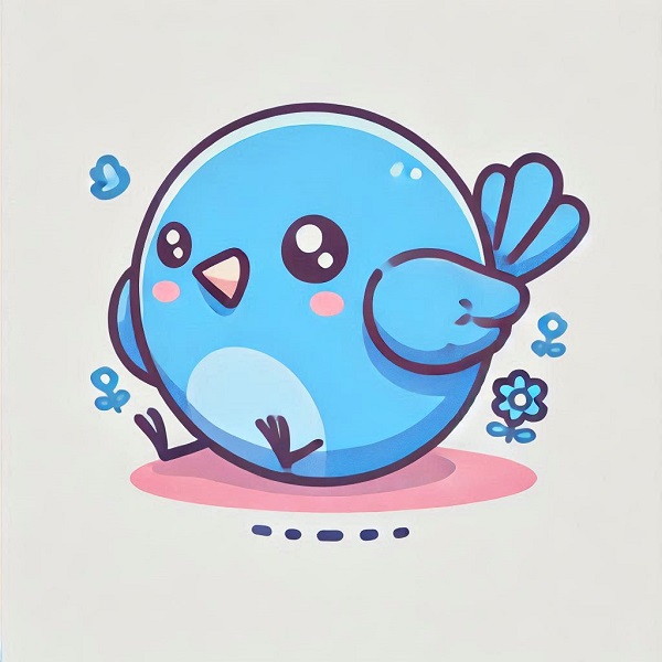 cute blue bird drawing 11