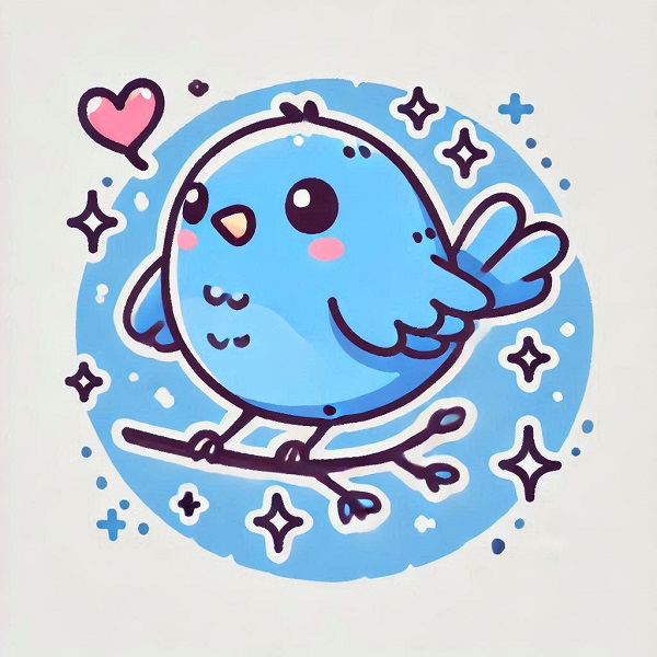 cute blue bird drawing 12