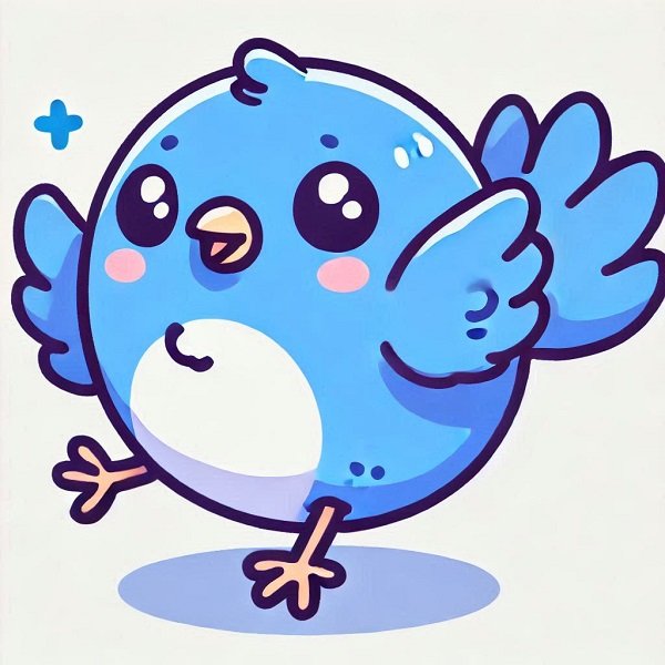 cute blue bird drawing 13