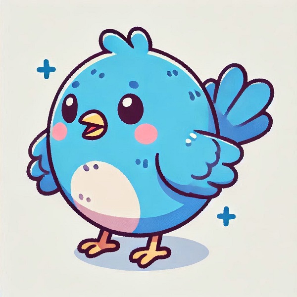 cute blue bird drawing 14