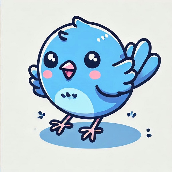 cute blue bird drawing 15