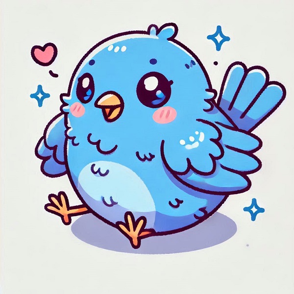 cute blue bird drawing 16