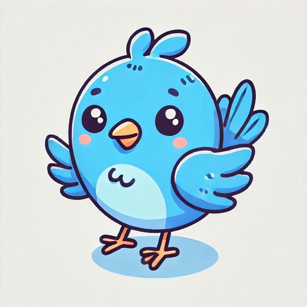 cute blue bird drawing 2