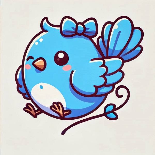 cute blue bird drawing 5