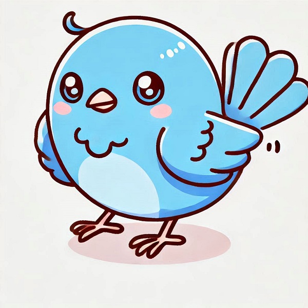 cute blue bird drawing 9