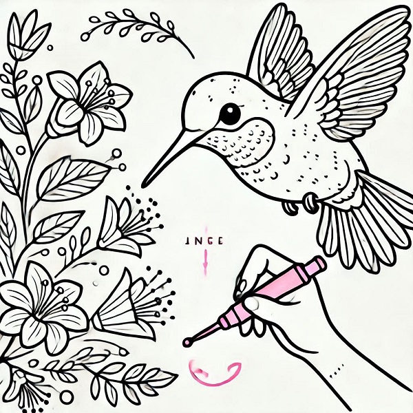 cute hummingbird drawing 10