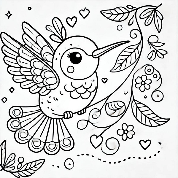 cute hummingbird drawing 11