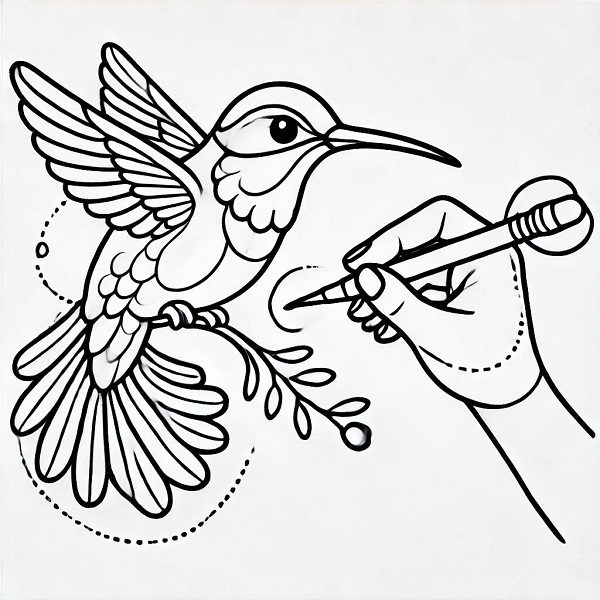 cute hummingbird drawing 12