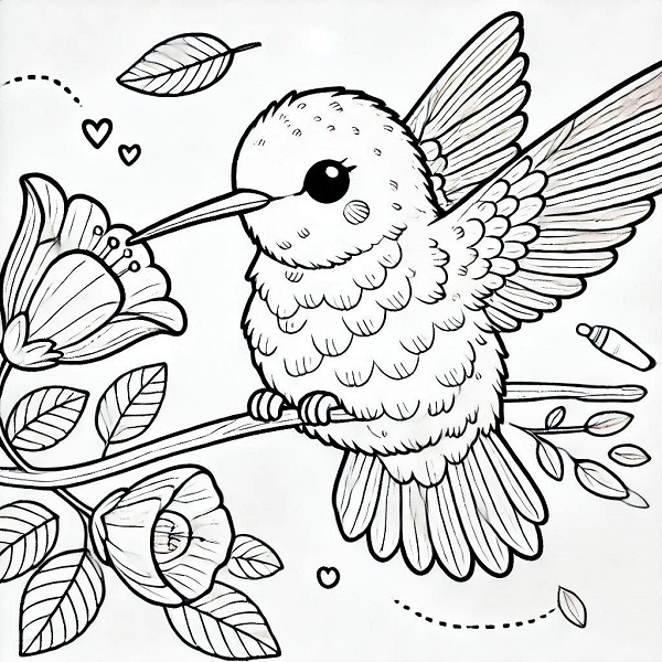 cute hummingbird drawing 2