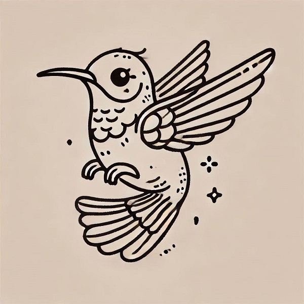 cute hummingbird drawing 4