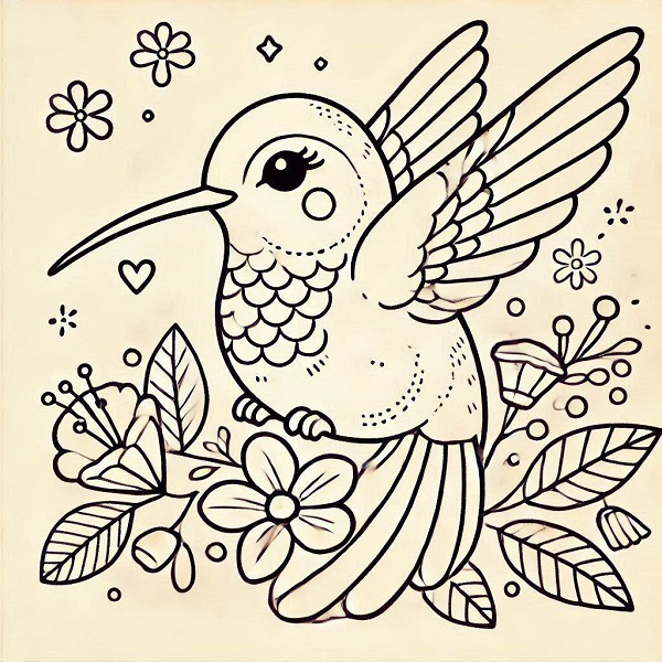 cute hummingbird drawing 5