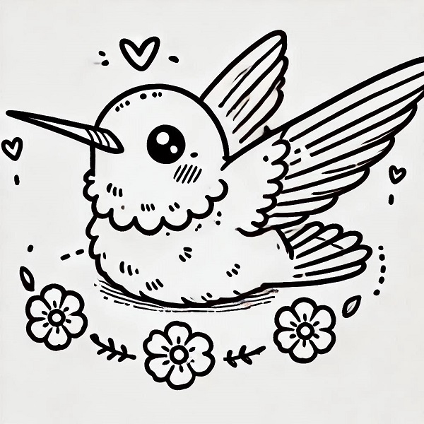 cute hummingbird drawing 6