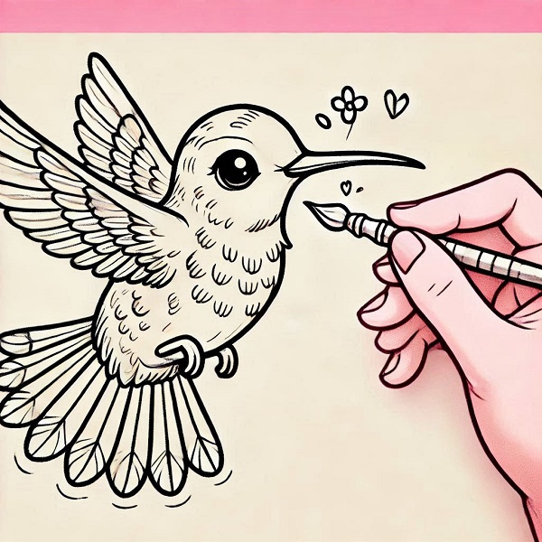 cute hummingbird drawing 7