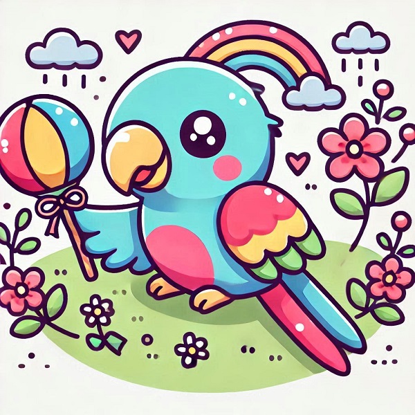 cute parrot bird drawing 4