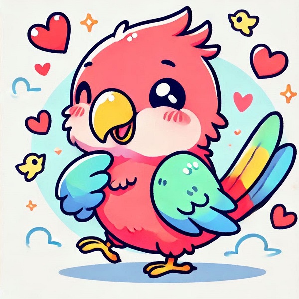 cute parrot bird drawing 6